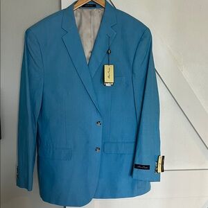 Men's Sky Blue Two-Button Blazer by